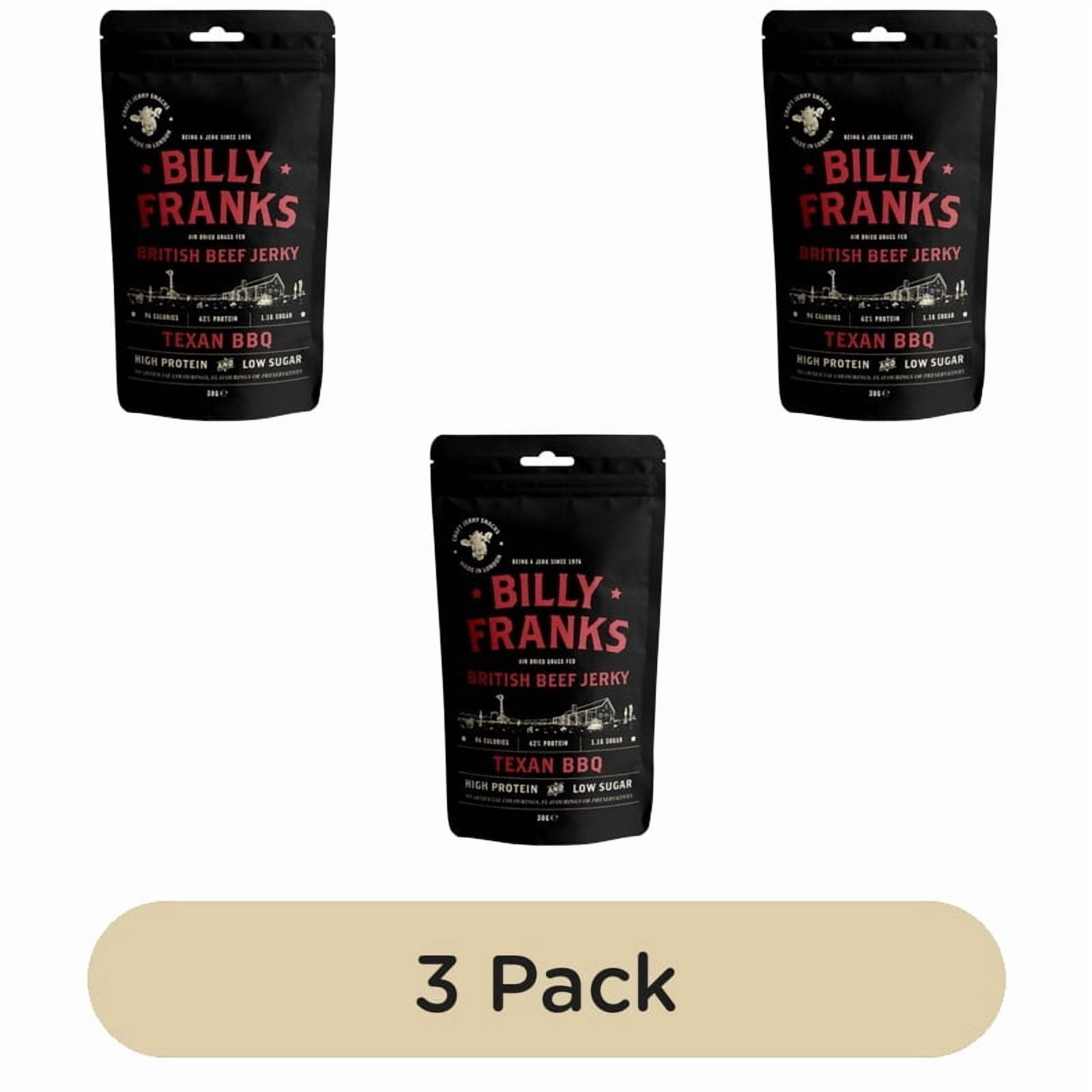 Billy Franks Texan BBQ Beef Jerky 30g, British Import (Pack of 3)