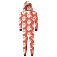 thumbnail image 2 of Odeerbi Christmas Onesie Pajamas for Family Holiday Sleep Jumpsuit Long Sleeve Family Christmas Pajamas Matching Sets Dad Jumpsuit Set Printed Sleepwear Family Matching PJs Set Red, 2 of 5