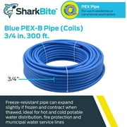 SharkBite U870B300 PEX Pipe 3/4 Inch, Blue, Flexible Water Pipe Tubing, Potable Water, Push-to-Connect Plumbing Fittings, 300 Feet Coil of Piping