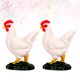 thumbnail image 5 of 2 piezas de adorno de aves de corral artificial Animal de pollo artesanal Modelo de pollo adorable (gallo blanco), 5 of 7
