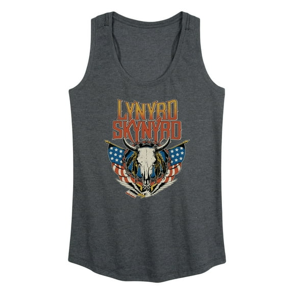 Lynyrd Skynyrd - Americana Steer Skull - Women's Racerback Tank Top