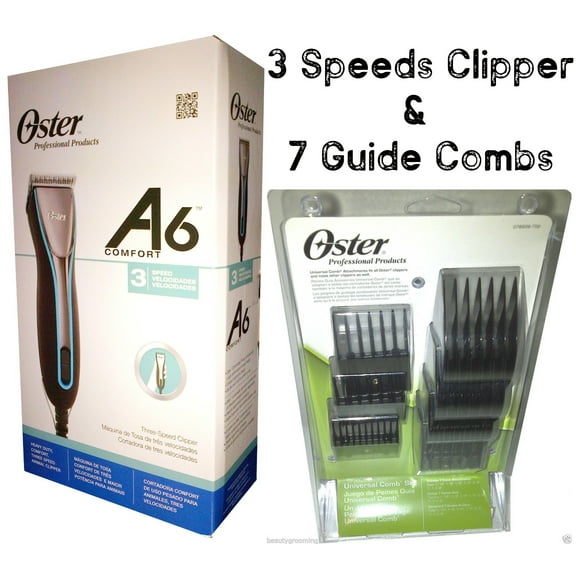 Oster 3 Speed Professional A6 Comfort Clipper & 7 Combs Guide 078006-000