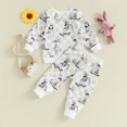thumbnail image 3 of Bagilaanoe 2Pcs Toddler Baby Boy Easter Clothes Checkerboard Print Long Sleeve Sweatshirt Tops + Sweatpants 6M 12M 18M 24M 3T Kids Casual Sweatsuits Pants Set, 3 of 8