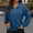 Blue, variant on AXXD Basic Work Tops for Women Summer 2024 Trendy Casual Solid Color Long Sleeved V-neck Zipper Pullover Long Sleeved V-neck Top Long Sleeved V-neck Top/Shirt