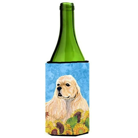 Cocker Spaniel In Summer Flowers Wine bottle sleeve Hugger - 24 oz.