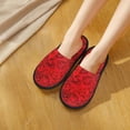 thumbnail image 6 of Fotbe Red Rose Pattern Women's Fuzzy Slippers Plush Slippers Fluffy Winter House Shoes Indoor and Outdoor-Large, 6 of 8