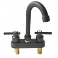 thumbnail image 2 of Bathroom Faucet 4inch 2 Handles Centerset Suit for 2 or 3 Mounting Holes, Lavatory Hot and Cold Mixer Tap, Mattle Black, 2 of 11