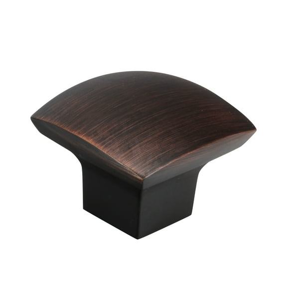 Zen Dynasty Style, Brushed Oil-Rubbed Bronze Cabinet Hardware Knob, 1-7/32" (31mm) Inch Overall Length