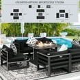 thumbnail image 6 of RADIATA 7 Pieces Aluminum Outdoor Patio Sectional Furniture Sofa Set with Fire Pit Table Large Size Luxury Comfortable Durable Water/UV-Resistant for Garden Porch Backyard Party (Black Cushion), 6 of 10