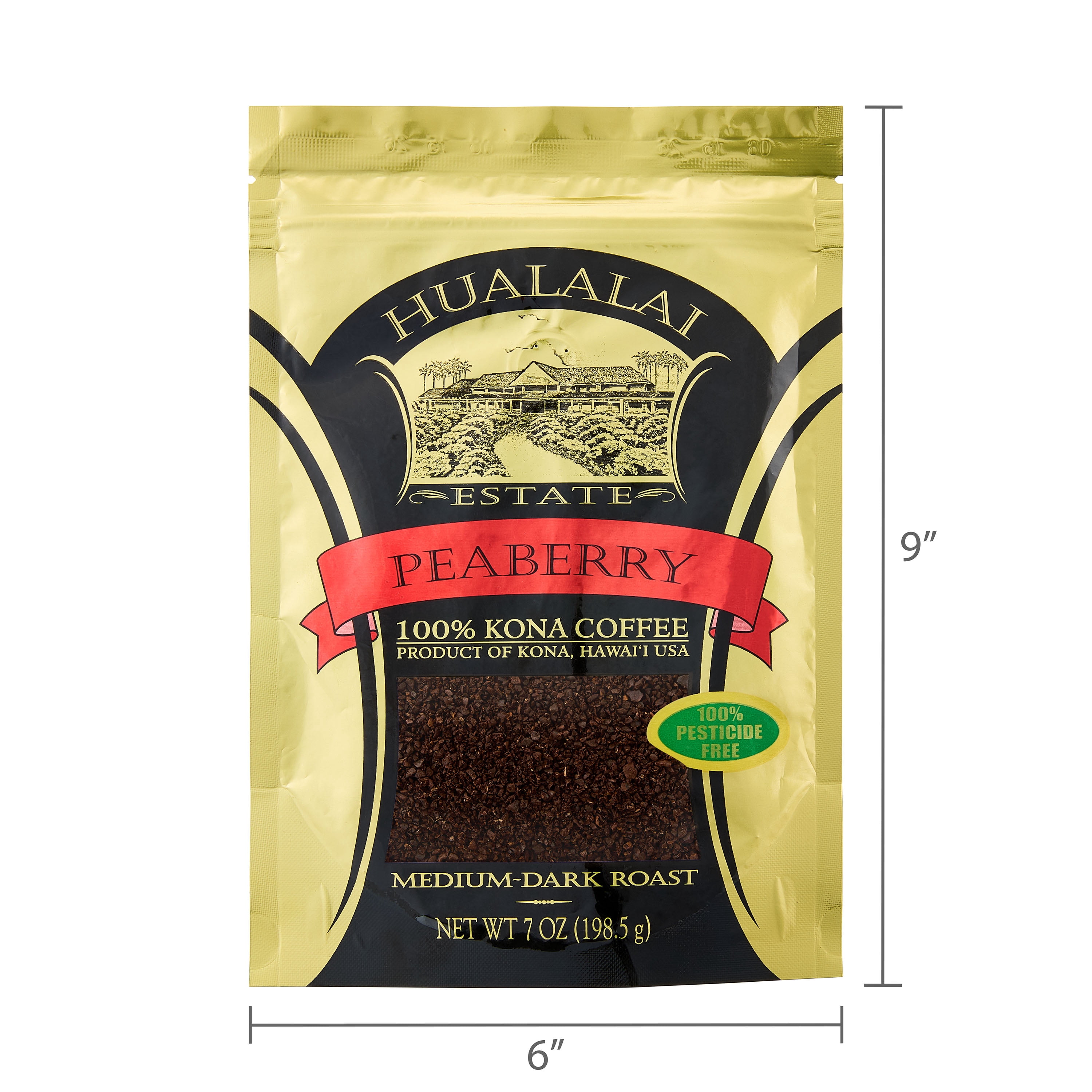 Hualalai Estate Coffee 100% Kona Coffee 7 oz Ground or Whole Bean