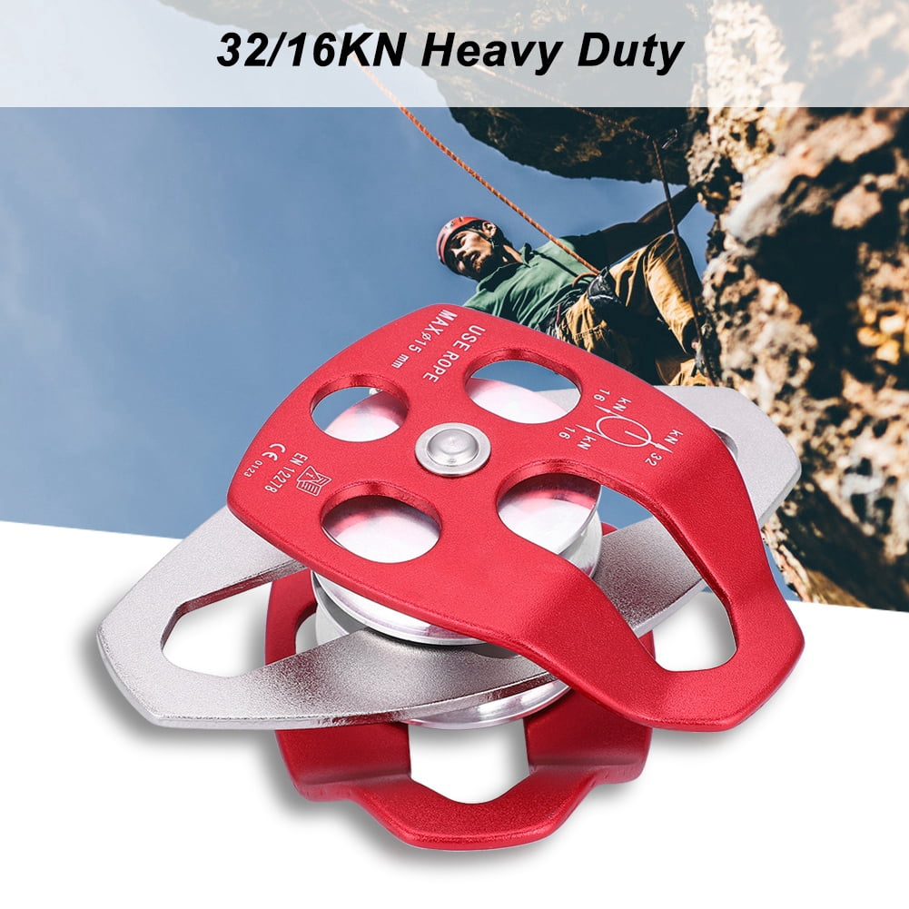 Liukouu Aleación de Aluminio y magnesio Heavy Duty Single Swivel Rope Polea Block Climbing Safety Equipment