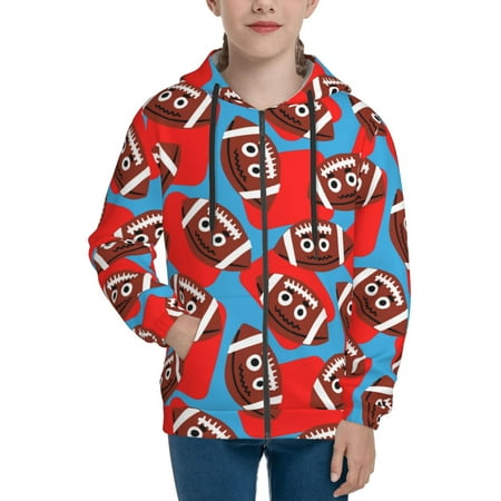 

Hoodies for Women cute American football blue Long Sleeve Sweatshirt Drawstring Zip Up Hoodie with Pockets Teen Girl Clothes