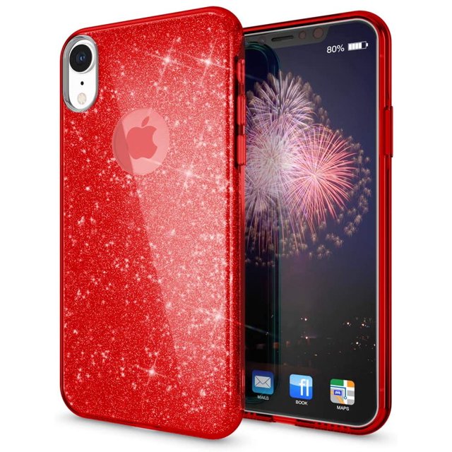 Case Compatible With Iphone XR, Phone Case Glitter Ultra-Slim Silicone Case, Back Cover Protective Cover, Glitter Sparkle Phone Case Bumper, Thin Bling Rhinestone Case