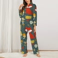 thumbnail image 3 of Disketp Pajamas Set Long Sleeve Sleepwear Womens Button Down Nightwear Pj Sets-Cute Animal Forest, 3 of 9