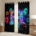 thumbnail image 2 of Homewish 3D Cartoon Gamepad Print Blackout Curtains,Geometric Hexagon Curtains Pack of 2 (42x84 Each), 2 of 6