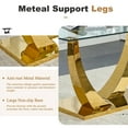 thumbnail image 5 of Glass Dining Table Set for 6, Sudica 63"Rectangular Dining Room Table and Leather Dining Chairs Set with Chrome Gold Legs, Light Gray, 5 of 7