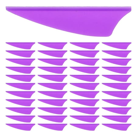 SEWCHICS 60Pcs Purple Plastic Arrow Vanes Replacement for Archery Shooting and Bowhunting
