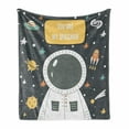 thumbnail image 1 of Astronaut Soft Flannel Fleece Throw Blanket, You Are My Spaceman Cosmic Doodle with Stars Rocket Moon Comet Galaxy UFO, Cozy Plush for Indoor and Outdoor Use, 50" x 60", Grey Multicolor, by Ambesonne, 1 of 6
