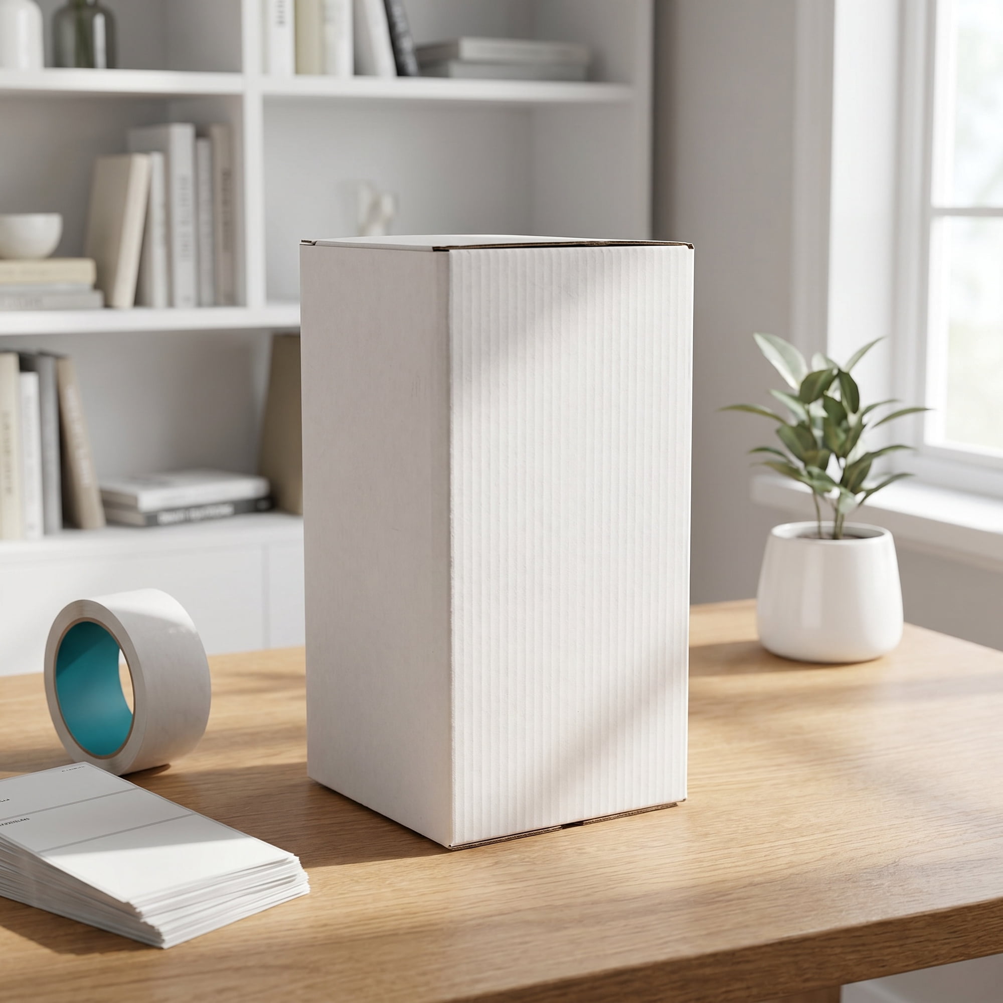 FENGGUIQU 5Pcs White Cardboard Organizer Bins Multi Purpose Corrugated Paper for Home Moving Supplies
