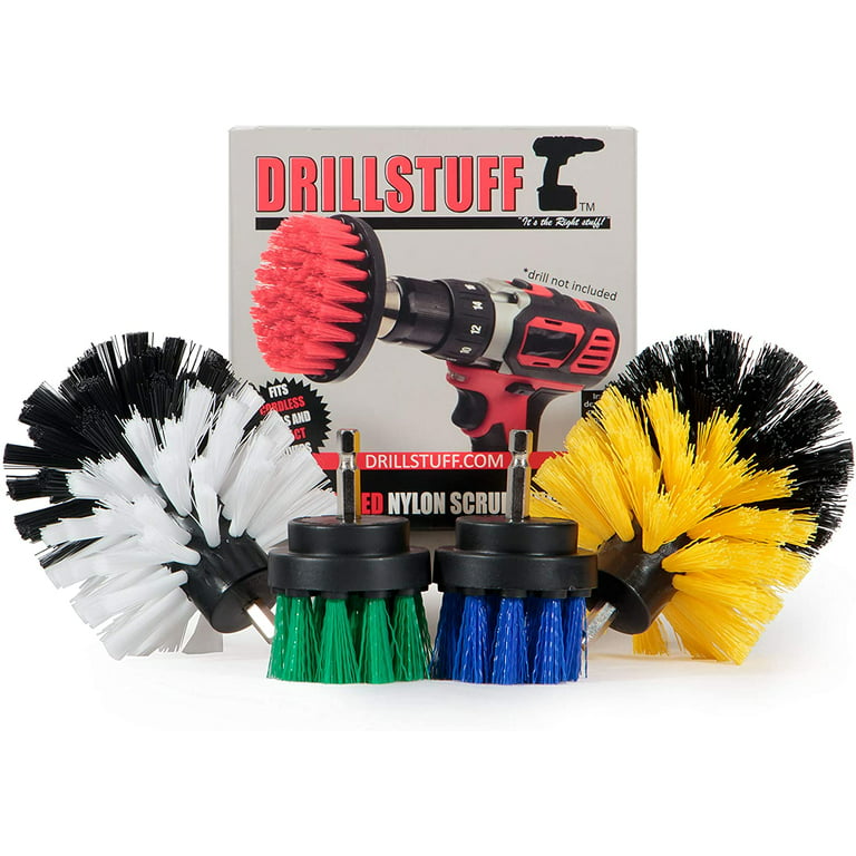 Drill Brush Attachment Set, 4 Pack Scrub Brushes for Cleaning, Cleaning  Brushes for Household Use, Shower, Car, Kitchen, Drill Scrubber Brush Kit
