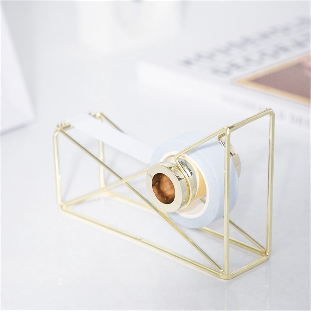 Tape Dipenser, Desktop Accessory, 1" Core, Gold,Tape Cutter Desktop Tape Dispenser Wire Adhesive Tape Dispenser