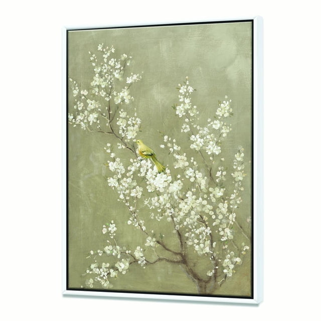 Fleurs de Cerisier Blanches III - Toile Encadrée Style Ferme
