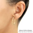thumbnail image 6 of Tilo Jewelry 14K Yellow Gold Chunky Square Tube Hoop Earrings with Diamond-Cut Engraving for Womens & Unisex | 30mm, 6 of 11