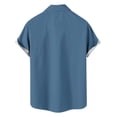 thumbnail image 6 of Stamzod Mens Button Up Shirt Fashion Strip Printed Casual Short Sleeve Shirts Plus Size Summer Beach Shirts for Men Sky Blue-1 XXXXL, 6 of 6