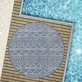 thumbnail image 3 of Beverly Rug Outdoor Rug 6' 7'' Round Patio, Porch, Garden, Blue and White, 3 of 6