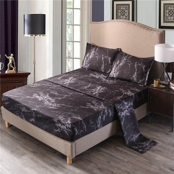 Bed Sheet Set Super Soft Microfiber Luxury Sheets Pillow Case Set Mattress Protector