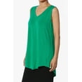 thumbnail image 3 of Women's PLUS Essentials Luxe Jersey Tunic V-Neck Relaxed Fit Sleeveless Top, 3 of 7