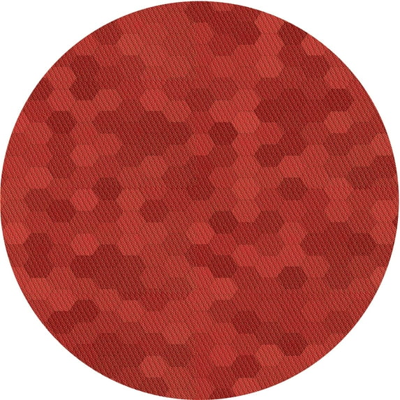 Ahgly Company Indoor Square Patterned Red Area Rugs, 3' Square