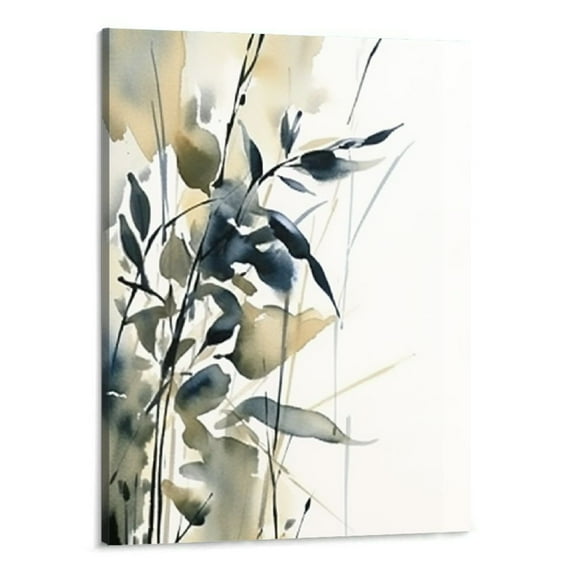 Creowell  Abstract Botanical Painting Blue Leaves Natura Art Print Nordic Posters Canvas Wall Pictures Modern Living Room Decor 16x20 Inch