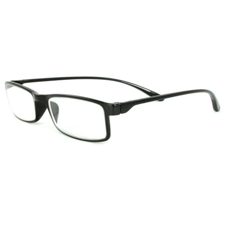 Rectangle Fashion Reading Glass Black Frame with Power vision + 2.00 for Women