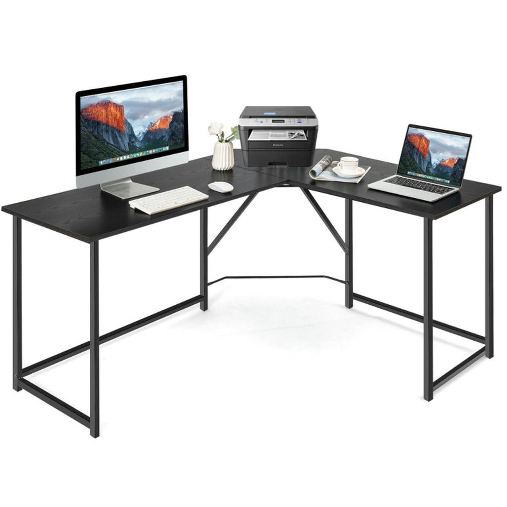 GVN L Shaped Corner Home Office Computer Desk Home-Black, Desk for Bedroom, Gaming Computer Desks for Study,Working,Writing GVN L Shaped Corner Home Office Computer Desk Home-Black, Desk for Bedroom, Gaming Computer Desks for Study,Working,Writing