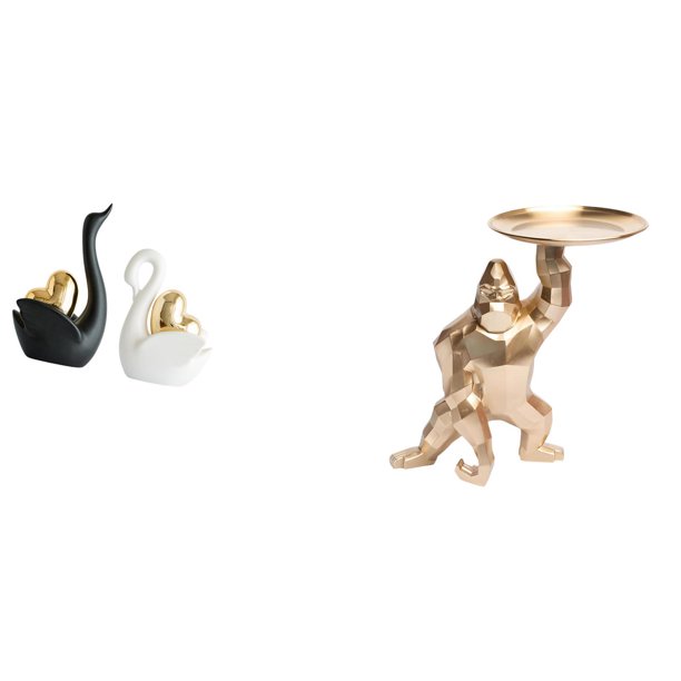 estatua de cisne,Estatuas y figuritas de cisne de cerámica modernas Esculturas,Escultura de animales Decoración centro de mesa,Estatua,Bandeja para servir estatuas,decoración del