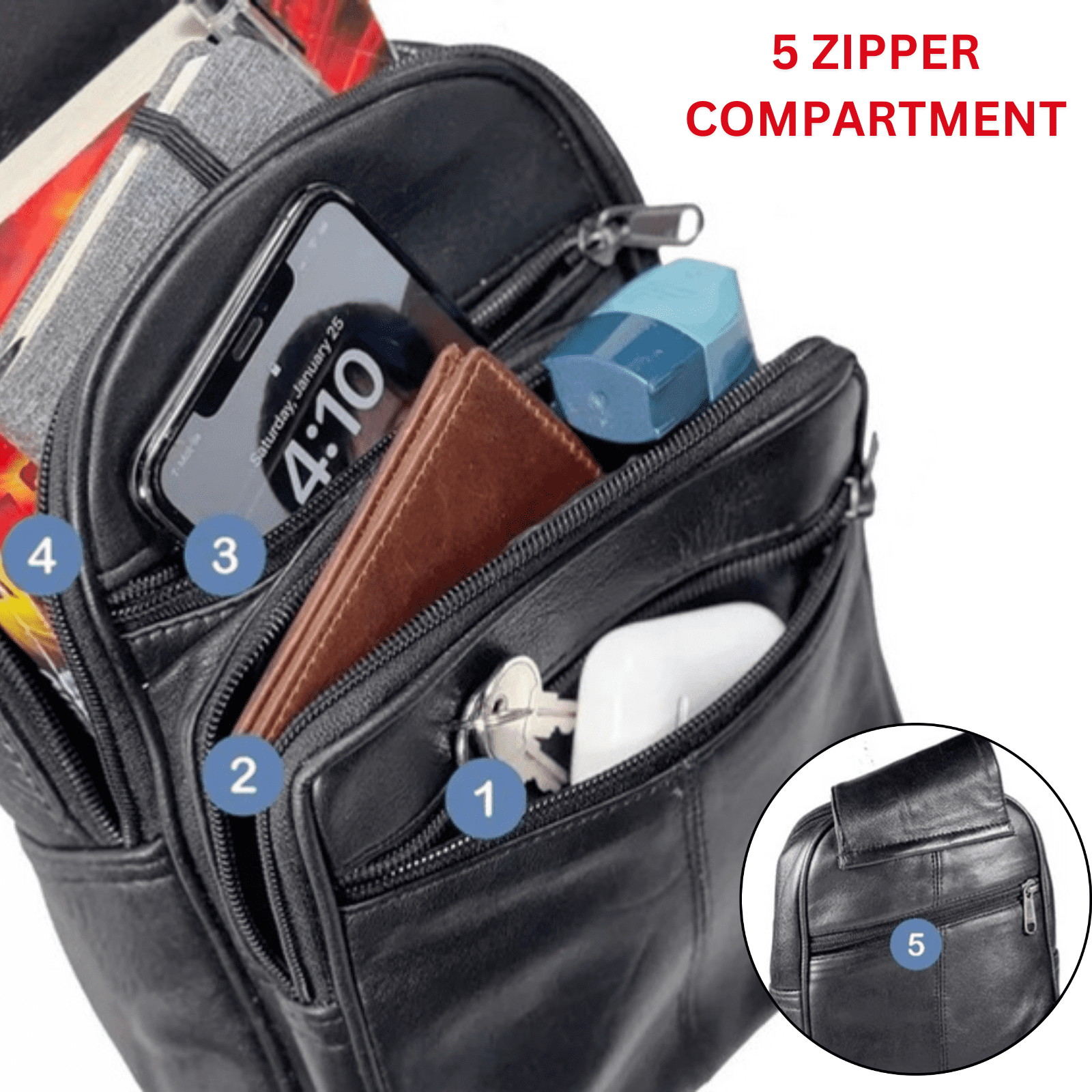 Crossbody Sling Bag for Men Women, Sling Backpack Shoulder Bag, Chest Daypack