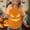 Orange-1, variant on Halloween T Shirt Women Funny Pumpkin Face Printed Cute Tee Short Sleeve Casual Funny Halloween Party Tops