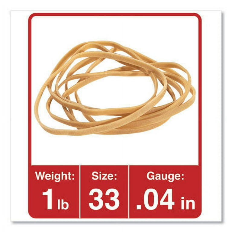 Plasticplace Rubber Bands, Size #33, Approx. 875 (3.5 X 1/8), 1 Lb, 16  Oz, Brown