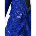thumbnail image 5 of iiniim Kids Boys Shiny Sequins Tuxedo Suit Jacket Coat for Halloween Party Festival Dance 6-16 Blue 12, 5 of 7