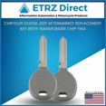 thumbnail image 2 of 2-Pack Aftermarket Uncut Ignition Key Replacements with Transponder Chip -, 2 of 5