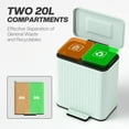 thumbnail image 4 of HOMCOM Trash Can, 2 x 5.3 Gallon (2 x 20 L) Garbage Can with Soft-Close Lid, 4 of 10