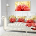 thumbnail image 3 of Designart Hibiscus Flower with Lit up Background - Floral Throw Pillow - 12x20, 3 of 5