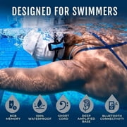 H2O Audio Stream 3 PRO and Surge S+ Earbuds - Multi-Sport Waterproof Music Player & Ear Headphones - Bluetooth for Above Ground, MP3 for Swimming- Playlist+ App Included - Blue