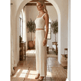 thumbnail image 4 of Conjunto Moderno 2 Piezas, Top de Tirantes y Pantalón Acampanado, Look Sofisticado Y Casual para Mujer, 4 of 5