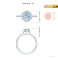 thumbnail image 5 of ANGARA Natural Vintage Style Claw-Set Round 1.12 ct Aquamarine Halo Ring in 14K White Gold for Women (Size-7mm) | March Birthstone, Anniversary, Jewelry Gift for Women | Natural Aquamarine Ring, 5 of 9