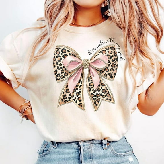 It Is Well With My Soul T-Shirt, Christian Coquette Tee, Elegant Faith Shirt for Women