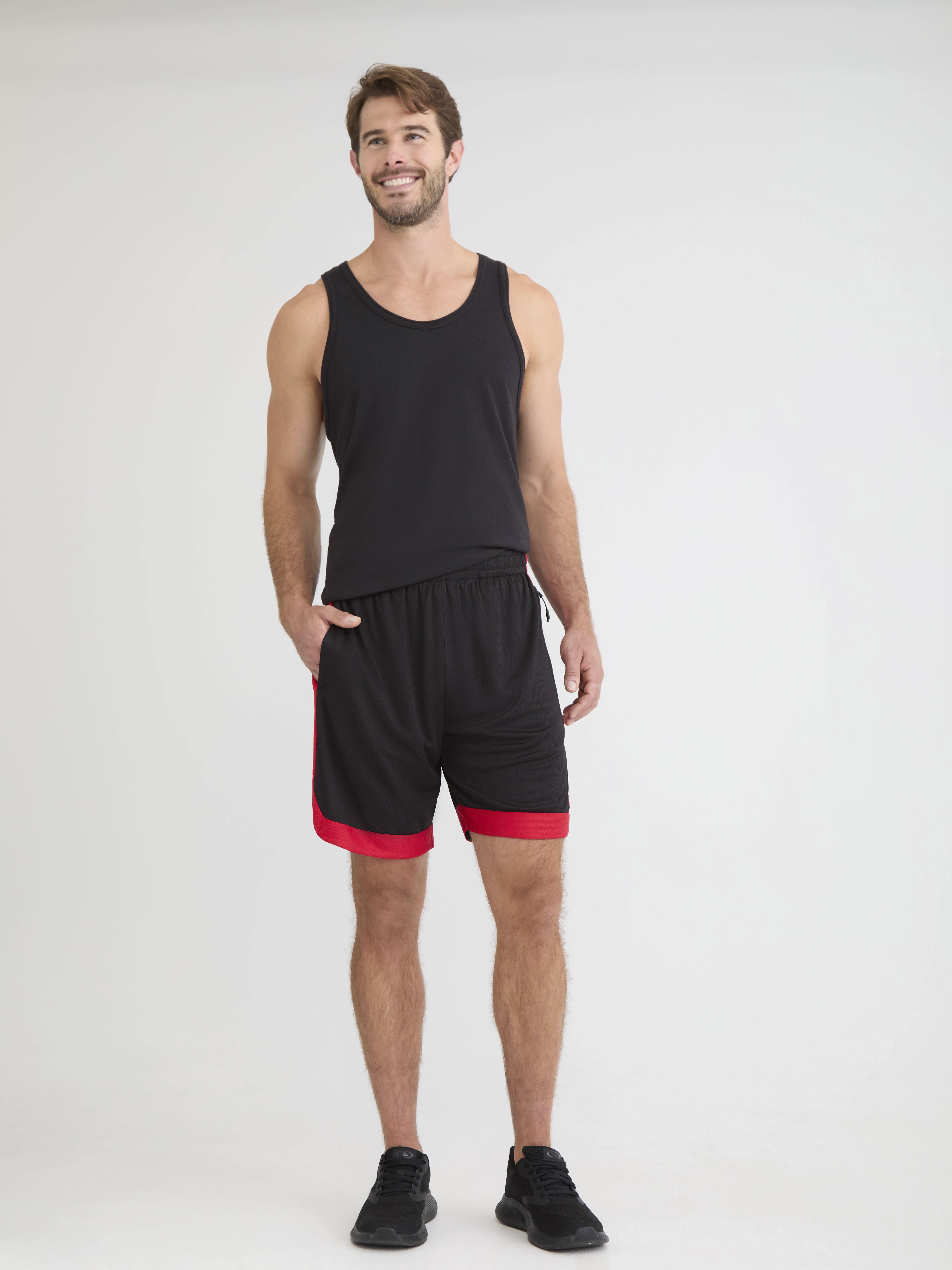 Russell Athletic Men's Colorblock Basketball Shorts, 8" Inseam, Sizes S-2XL