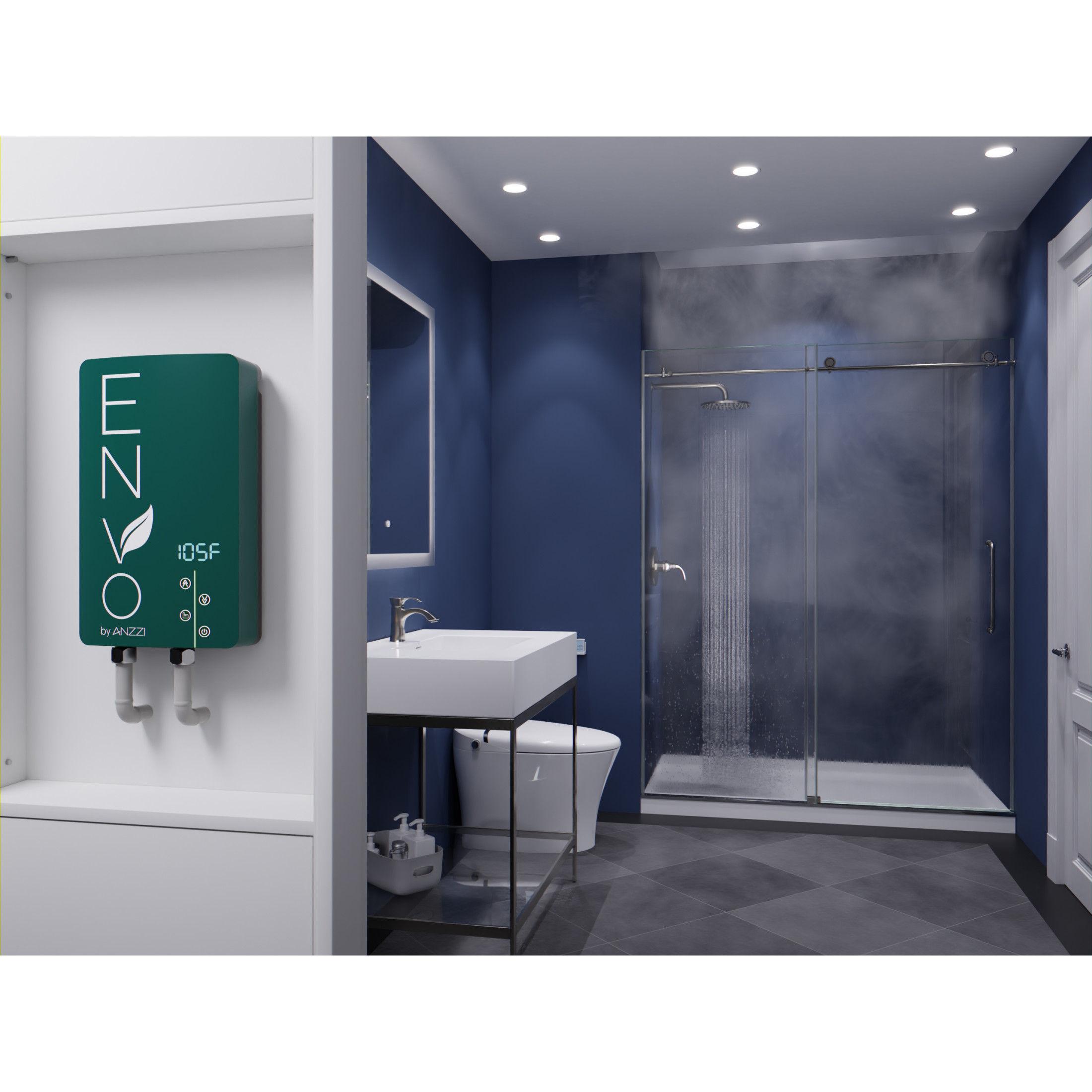 ANZZI Tankless Electric Water Heater Arima Series 14.6 kW Instant Hot Water Heater for Home & Under Sink Use
