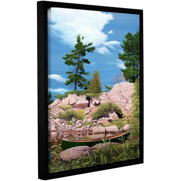 ArtWall Ken Kirsh "Canoe Among Rocks" Gallery-Wrapped Floater-Framed Canvas